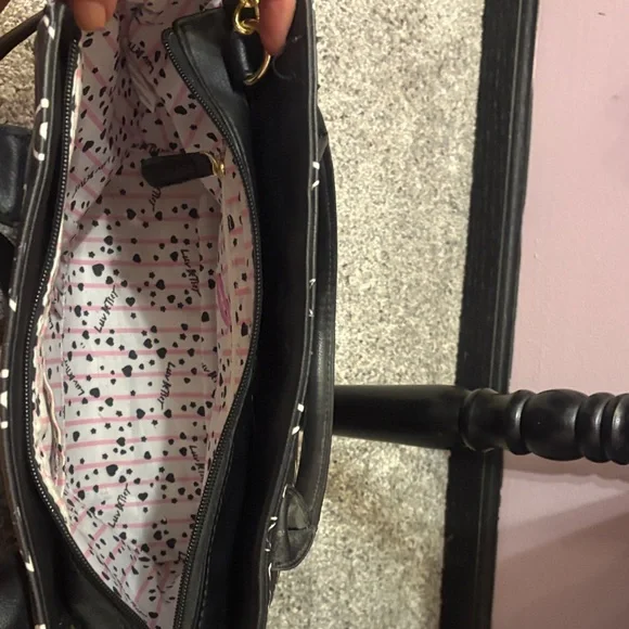 Betsey Johnson Black and Red Satchel - Picture 5 of 10